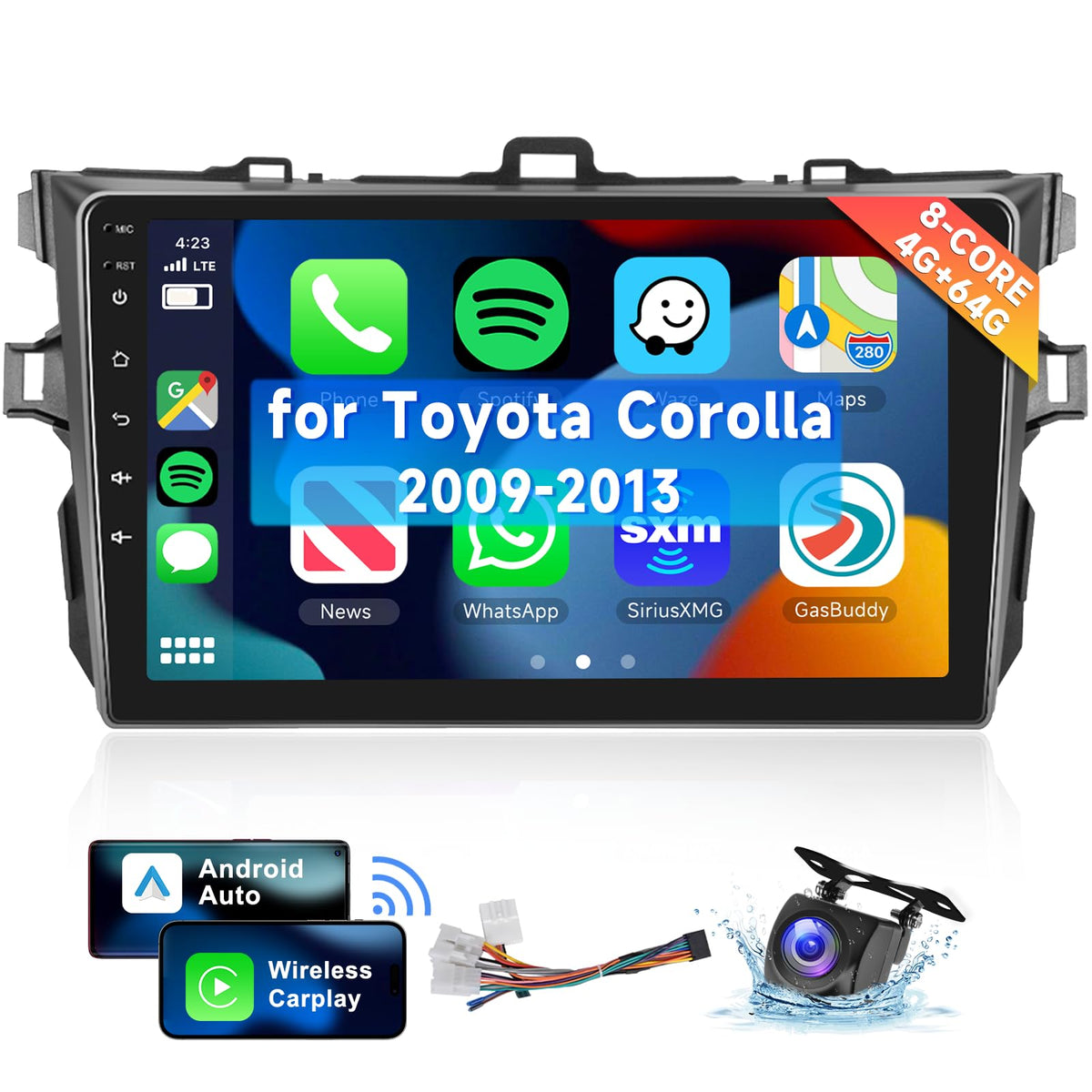 VECHTEL Toyota Corolla main screen display delivers clear, responsive infotainment