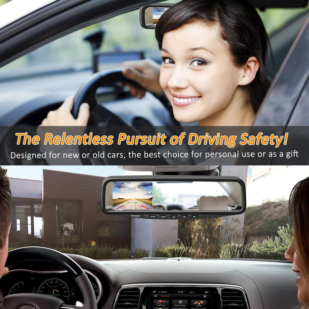 VECLESUS clip-on monitor close-up, easy installation benefit for drivers