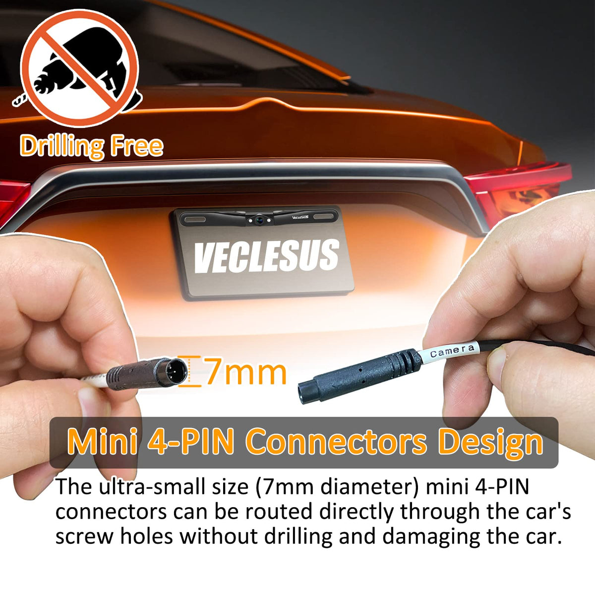 VECLESUS installed on pickup truck rear, better parking safety benefit