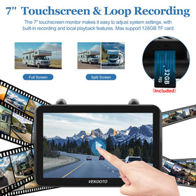 VEKOOTO VK7 2 loop-recording on 32GB card for continuous evidence and playback