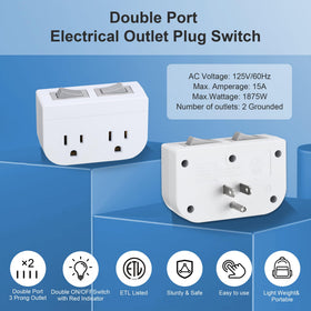 Veeloon compact wall outlet fits tight spaces without blocking adjacent sockets