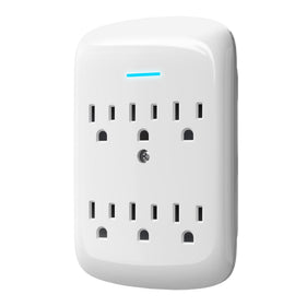 veeloon front view showing six grounded outlets and neat layout for space saving