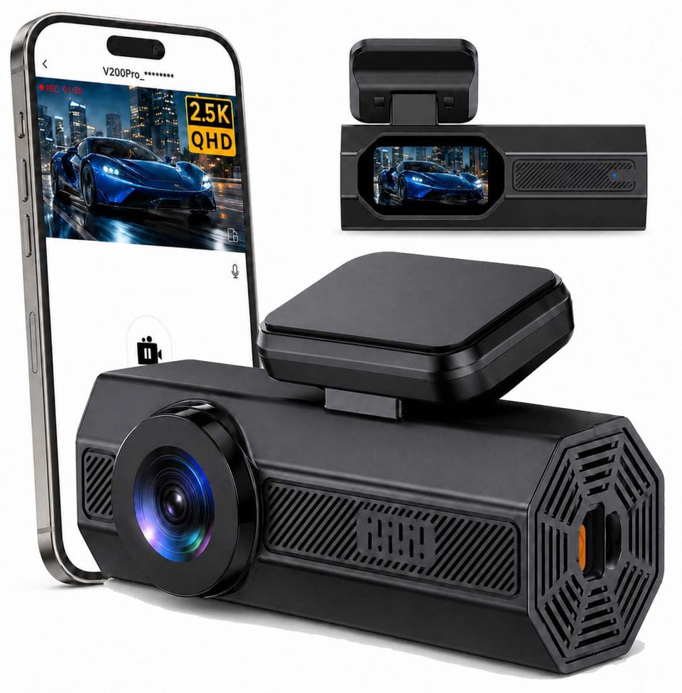 Veement dash cam front 2.5K video captures license plates clearly for evidence