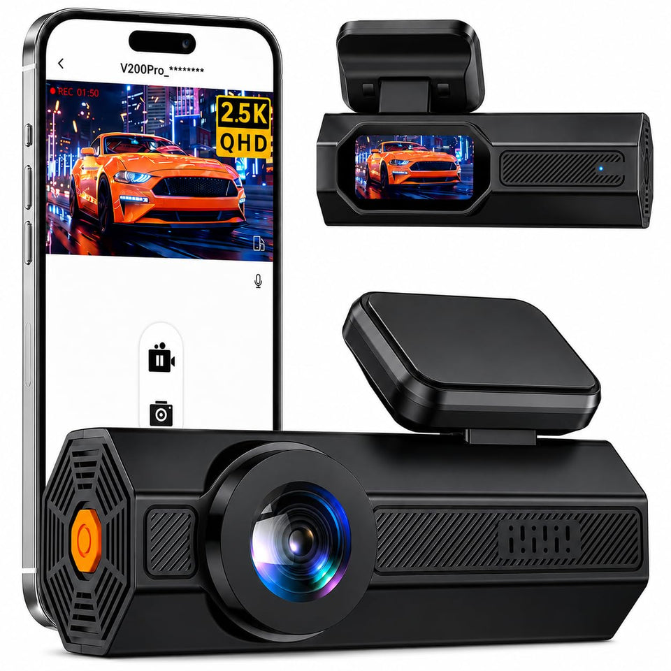 Veement dash cam front view captures license plates clearly for evidence