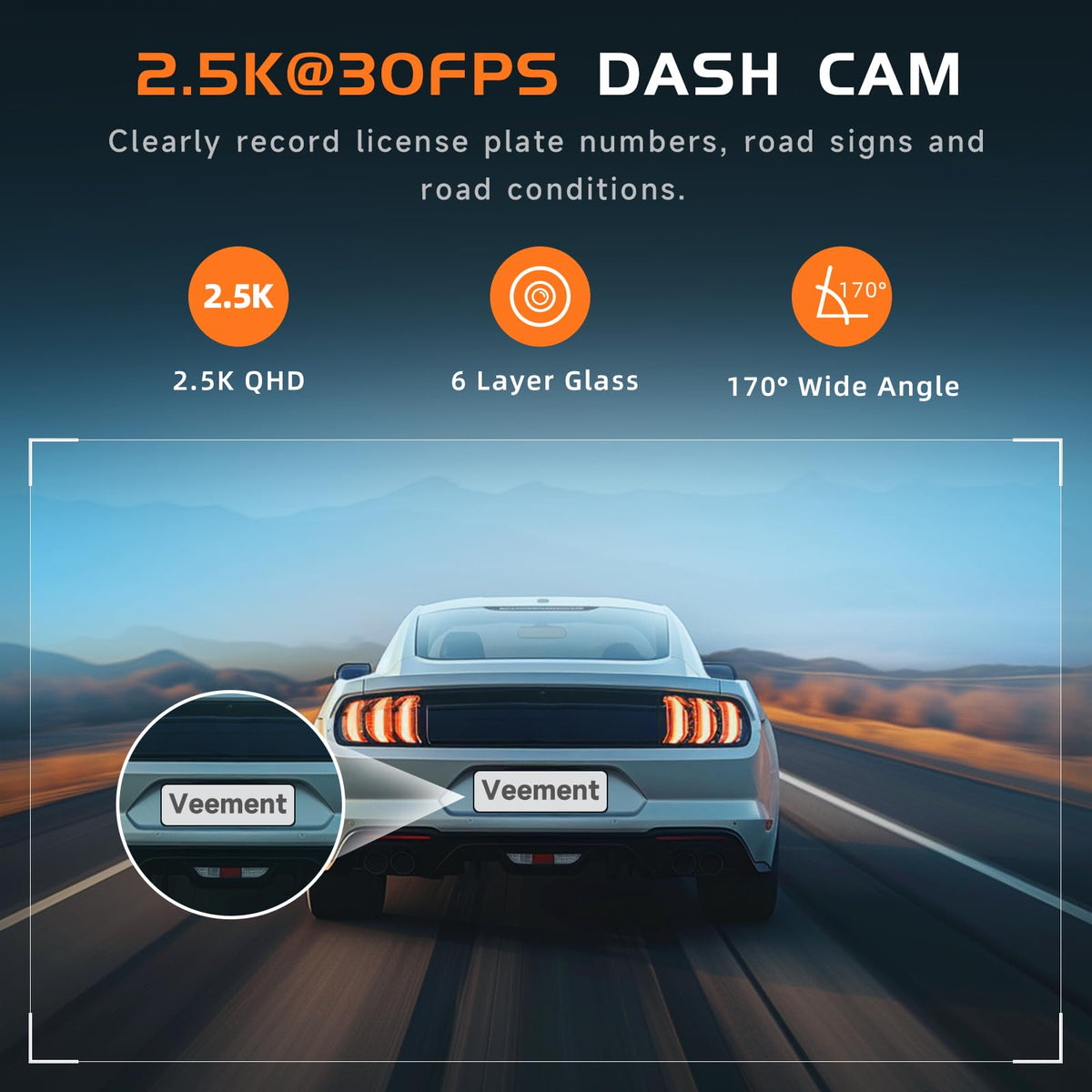 Veement dash cam G-Sensor locks important footage