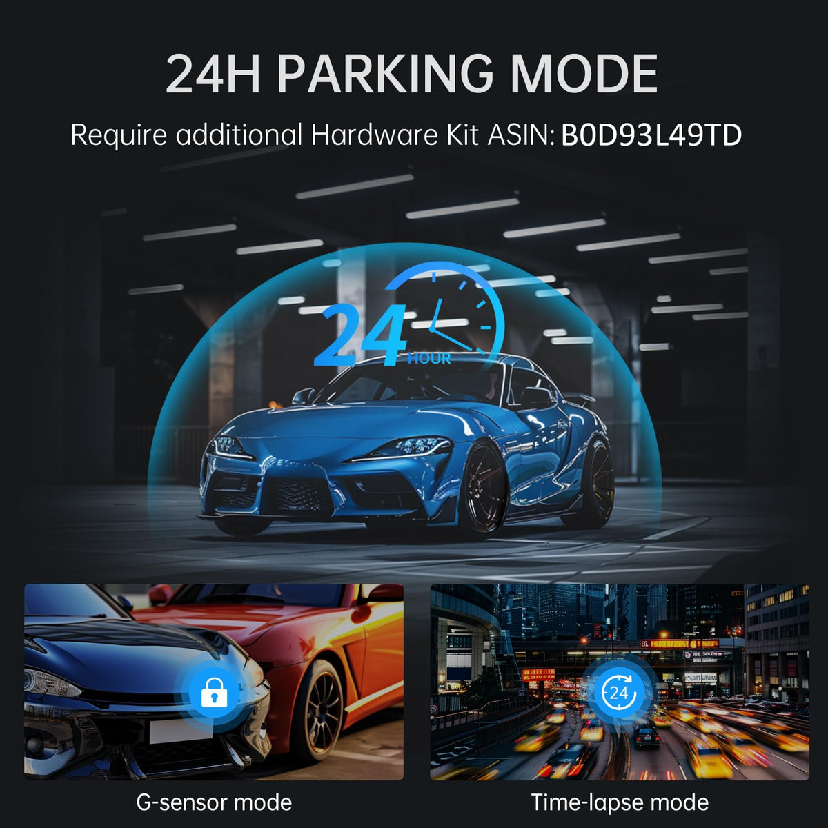 Veement VT10 parking monitor setup aids parked car surveillance.