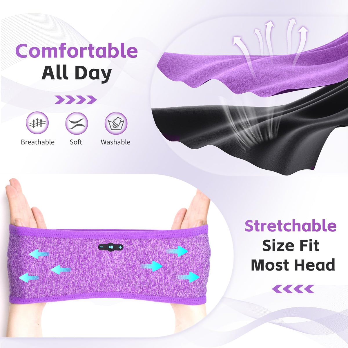 Veeniitosr 20-hour battery enables long listening during flights, naps, or workouts.