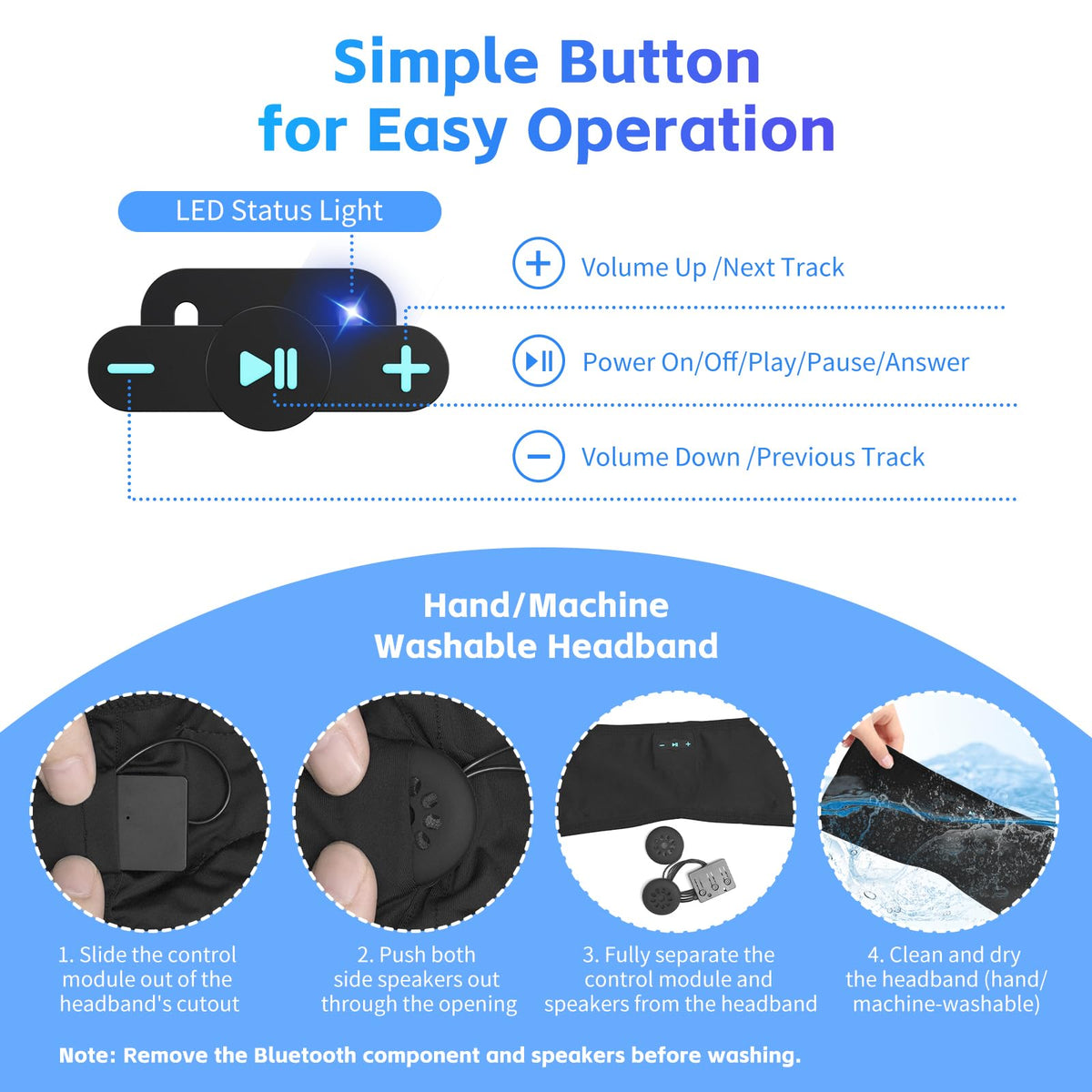 Veeniitosr band and slim speakers reduce ear pressure for comfortable listening.