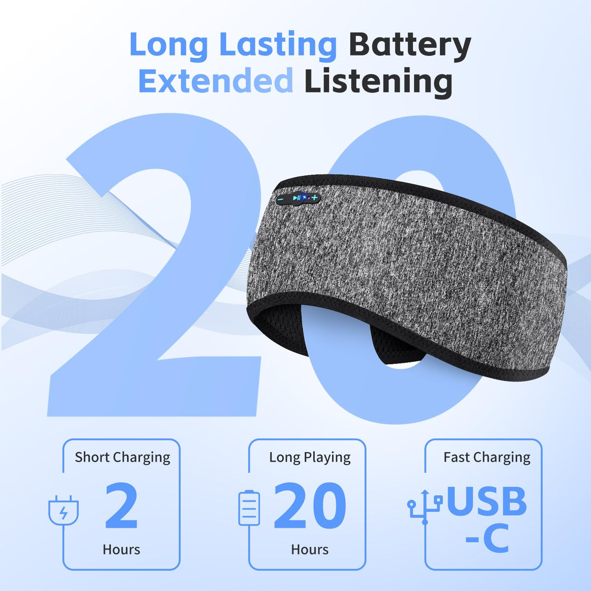 Veeniitosr headband with built-in mic for hands-free calls while relaxing