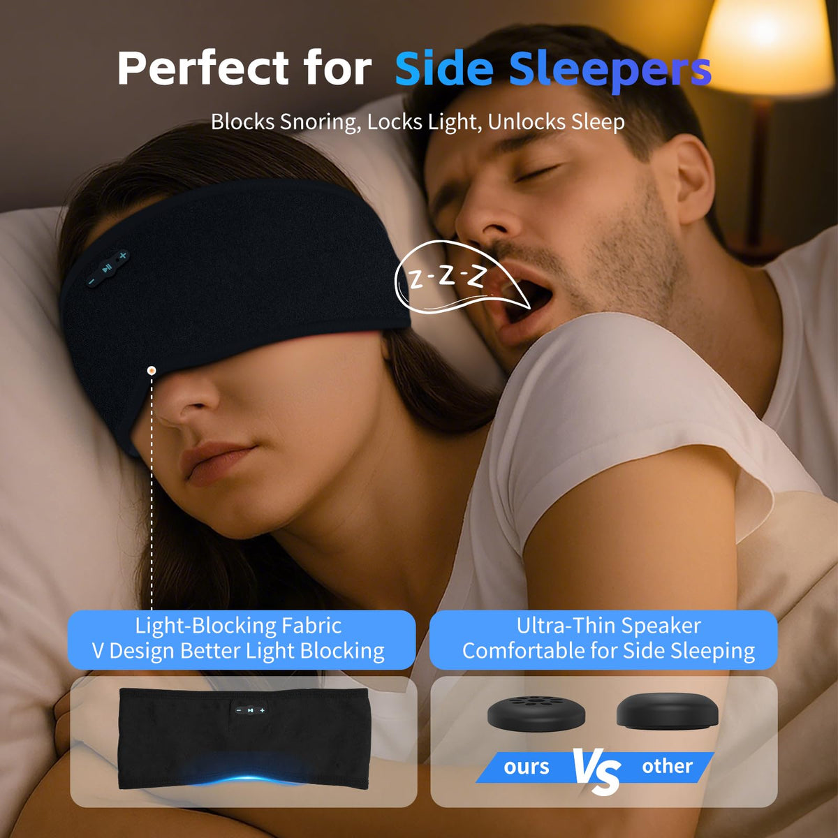 Veeniitosr sleep headphones charging highlights a quick 1-2 hour top-up.