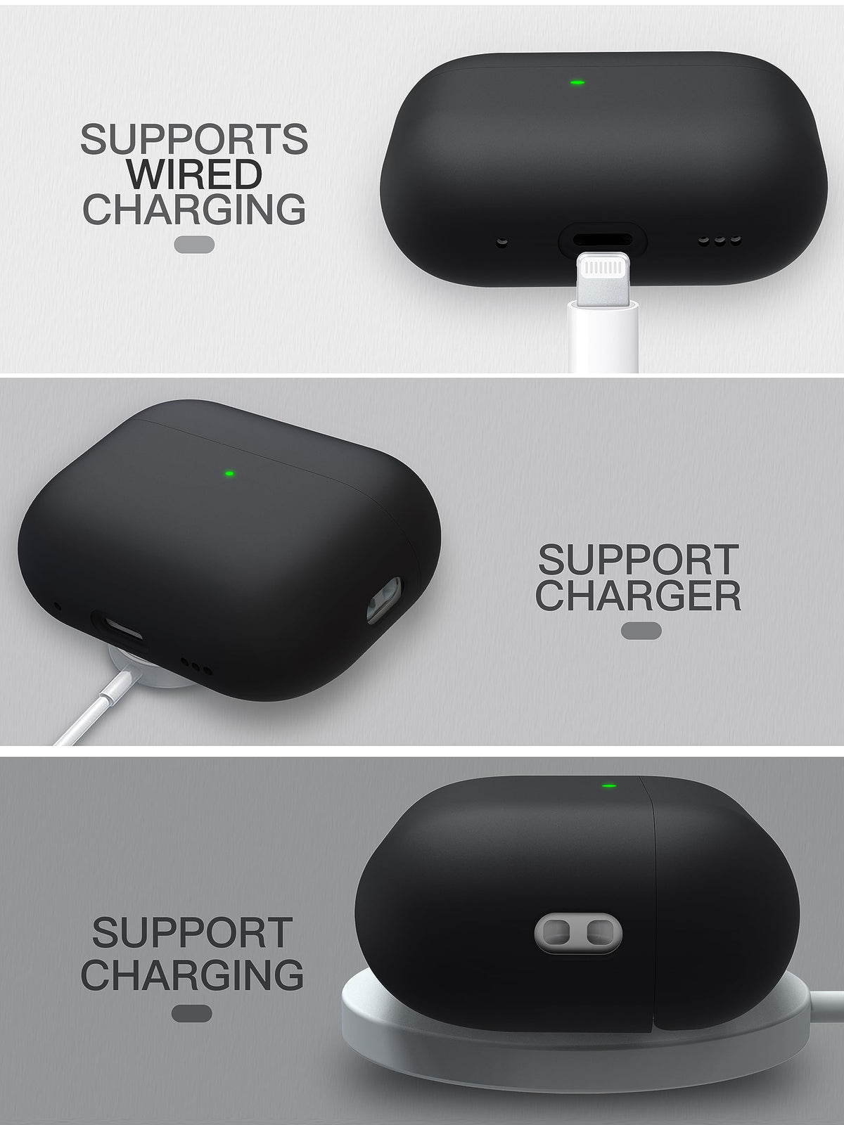 VEIRRW bottom opening exposing Lightning port to enable easy wired charging convenience