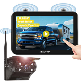 VEKOOTO VK7 magnetic camera attached to a vehicle for quick setup and no wiring
