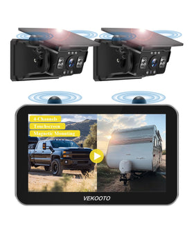 VEKOOTO VK7Pro2 magnetic camera on a vehicle provides wire-free backup visibility.