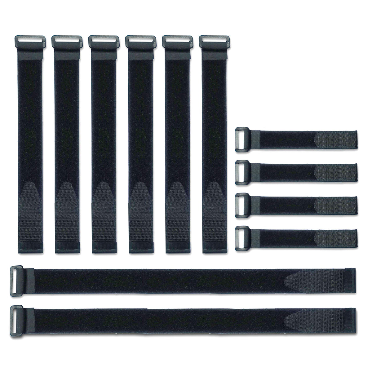 VELCRO Brand bulk pack 8in cinch strap with buckle for tidy cable management.