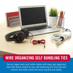 VELCRO Brand cable ties ideal for drawer and desk organization