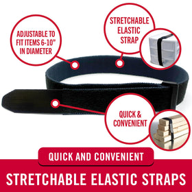 VELCRO Brand close-up of D-ring buckle showing secure cinch and easy adjustability benefit