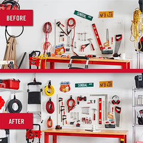 Easy Hang design on wall hook for fast cord storage.