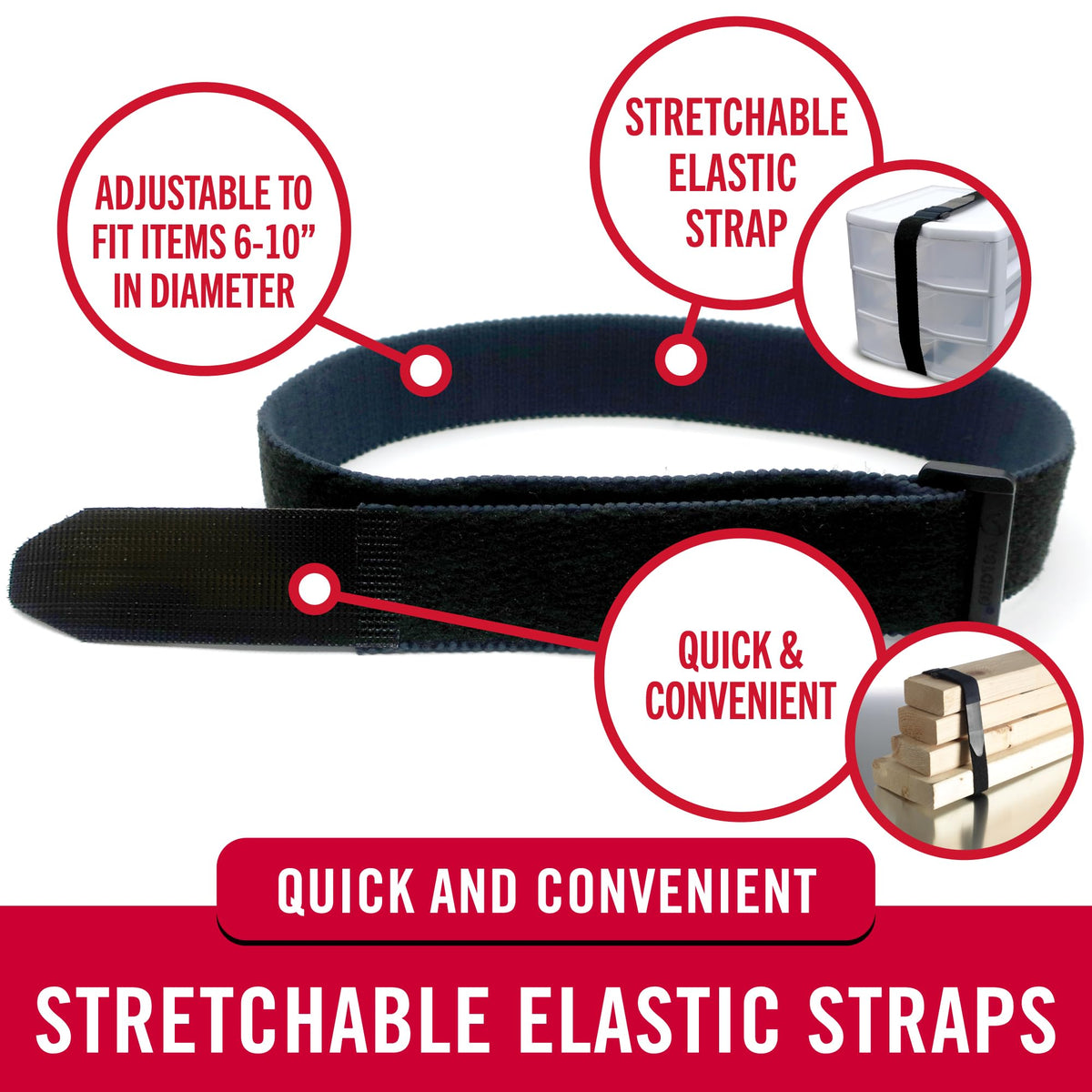 VELCRO Brand Elastic Straps used as yoga mat carrier keeps mats rolled tight for easy transport.
