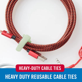 VELCRO Brand ONE-WRAP bundle around indoor outdoor cords for quick temporary securing.