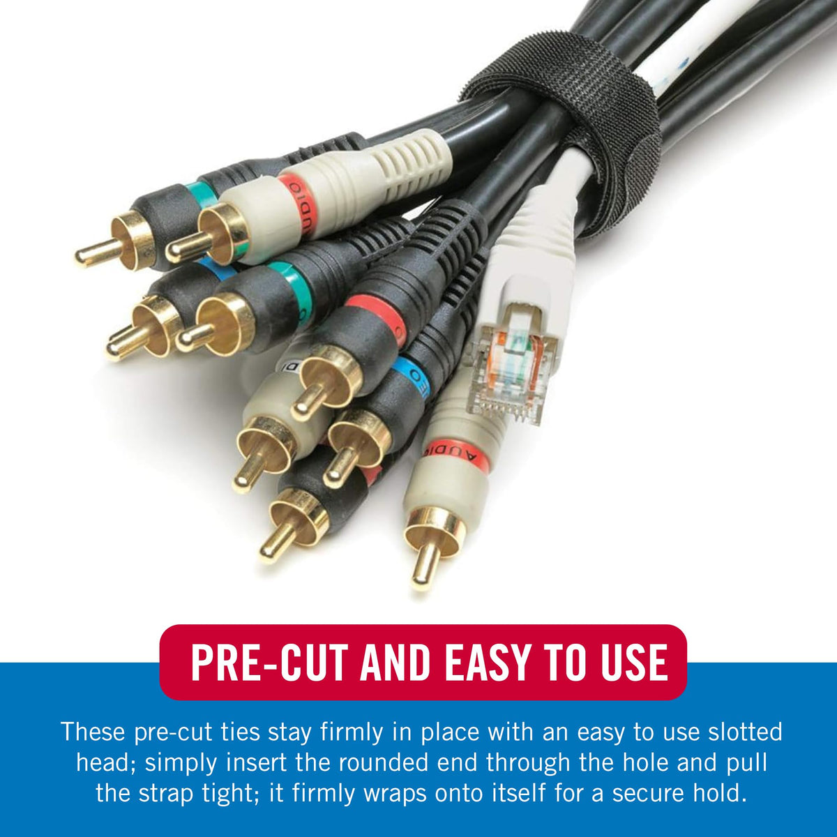 Indoor outdoor use: VELCRO Brand ONE-WRAP cable ties protect cords anywhere