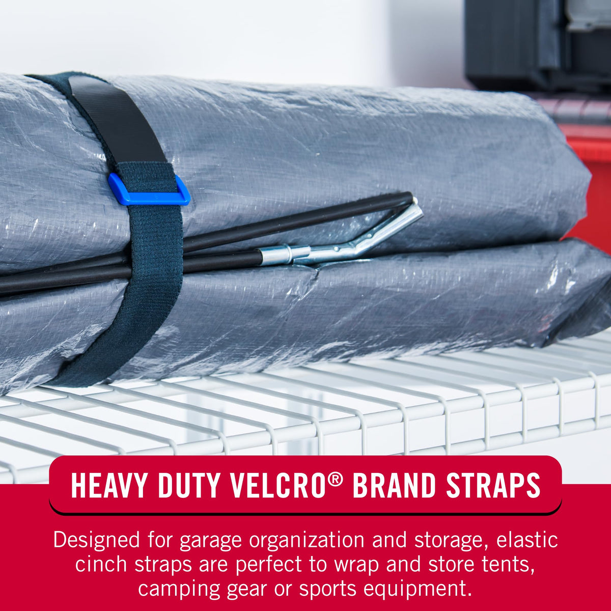 VELCRO Brand size comparison with ruler showing 30-inch length for larger bundles and clarity