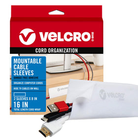 VELCRO Brand front packaging showing sleeve and mounts for quick identification and tidy storage