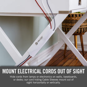 VELCRO Brand sleeve in a home office lifestyle scene providing a professional, tidy workspace