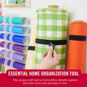VELCRO Brand white strap for easy, repeatable cable management and storage.