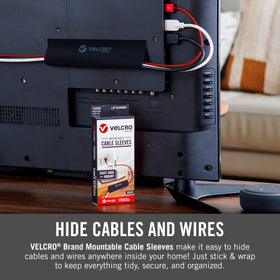 VELCRO Brand open sleeve showing interior for easy cable insertion