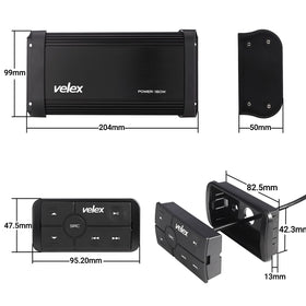 Velex marine 6.5-inch speakers pair designed for open-water listening