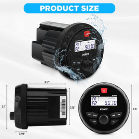 Velex stereo with USB and AUX inputs for versatile device pairing