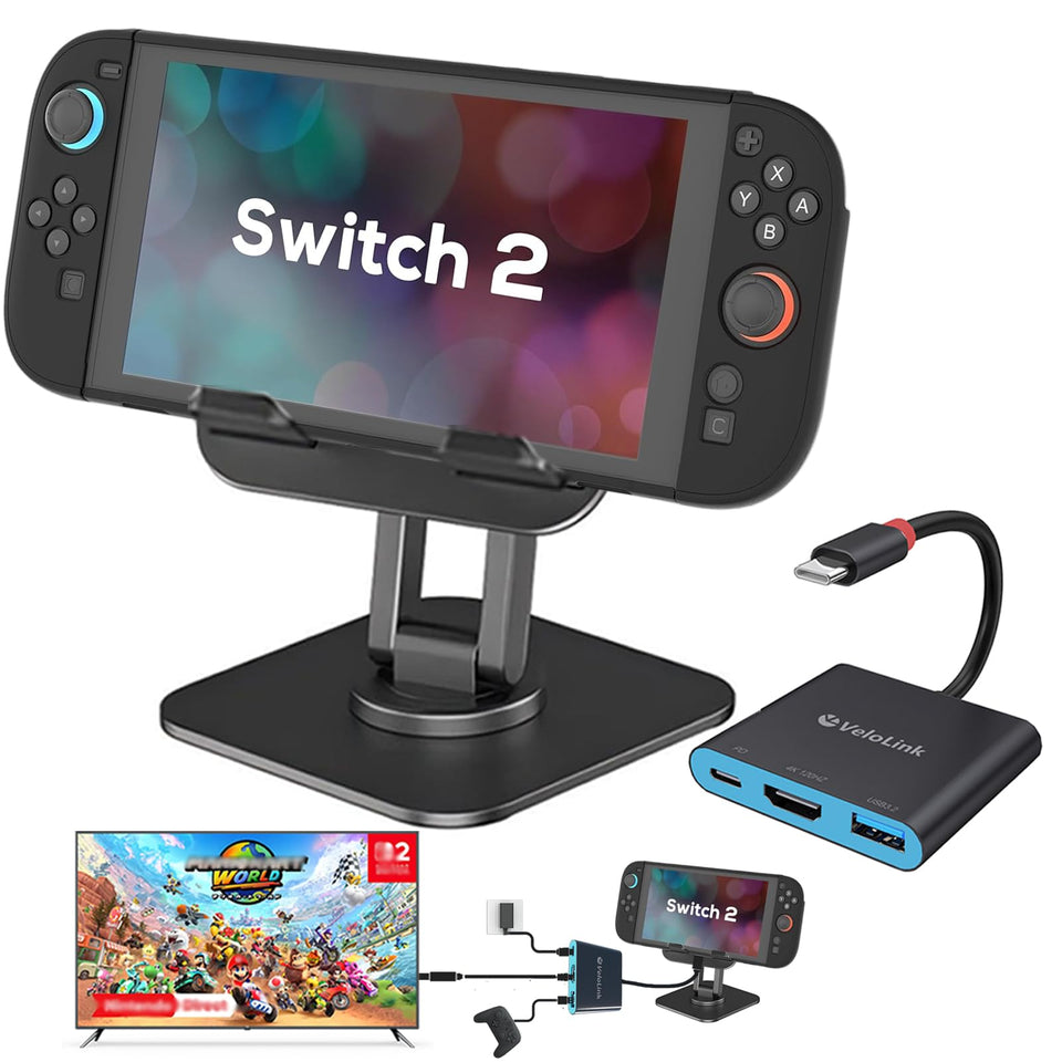 Velolink Switch 2 Dock HDMI 2.1 port enables big-screen play.