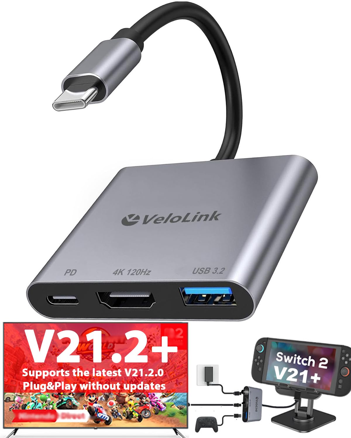 Velolink Switch2 Dock compact, portable design ideal for travel.