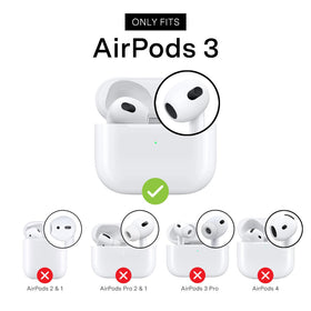 VELVET CAVIAR Pudgy Penguins blue glitter AirPods 3 case, back view, secure clip-ready design.