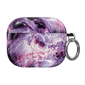 Velvet Caviar AirPods 3 case in purple marble, front view, protective design