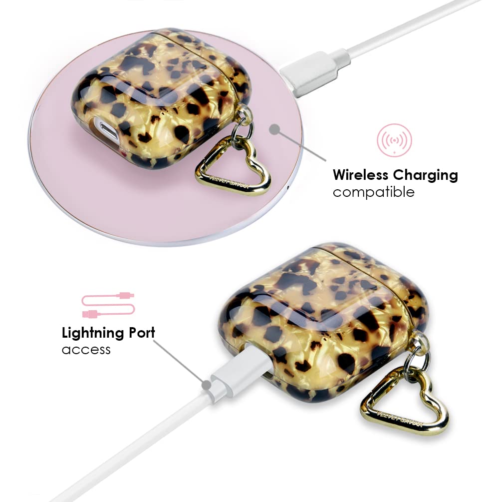 VELVET CAVIAR AirPods case back view showing wireless charging compatibility and port access.