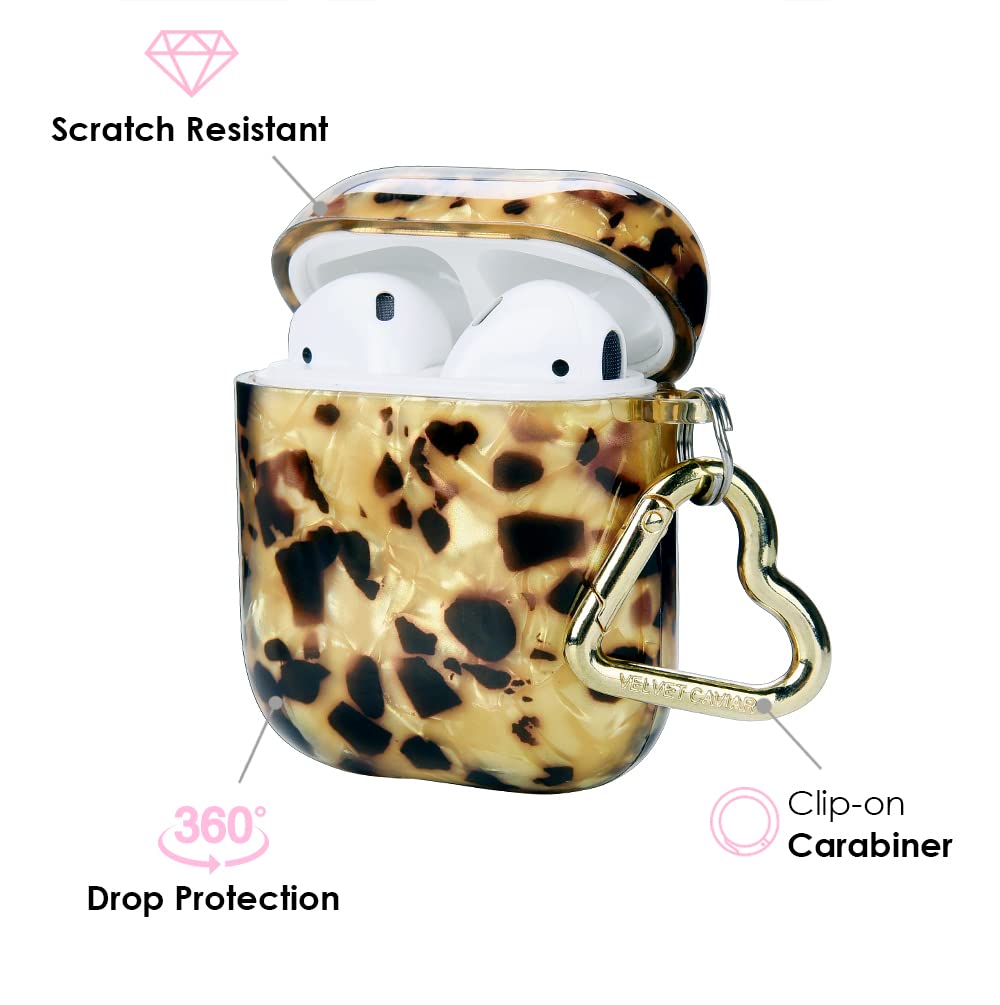 VELVET CAVIAR AirPods case with built-in keychain for secure clipping.