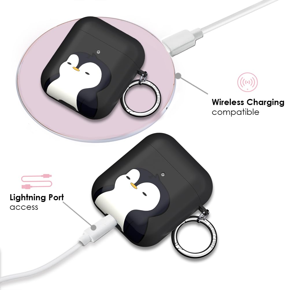 Velvet Caviar Pudgy Penguins AirPods case charging-ready with wireless access.