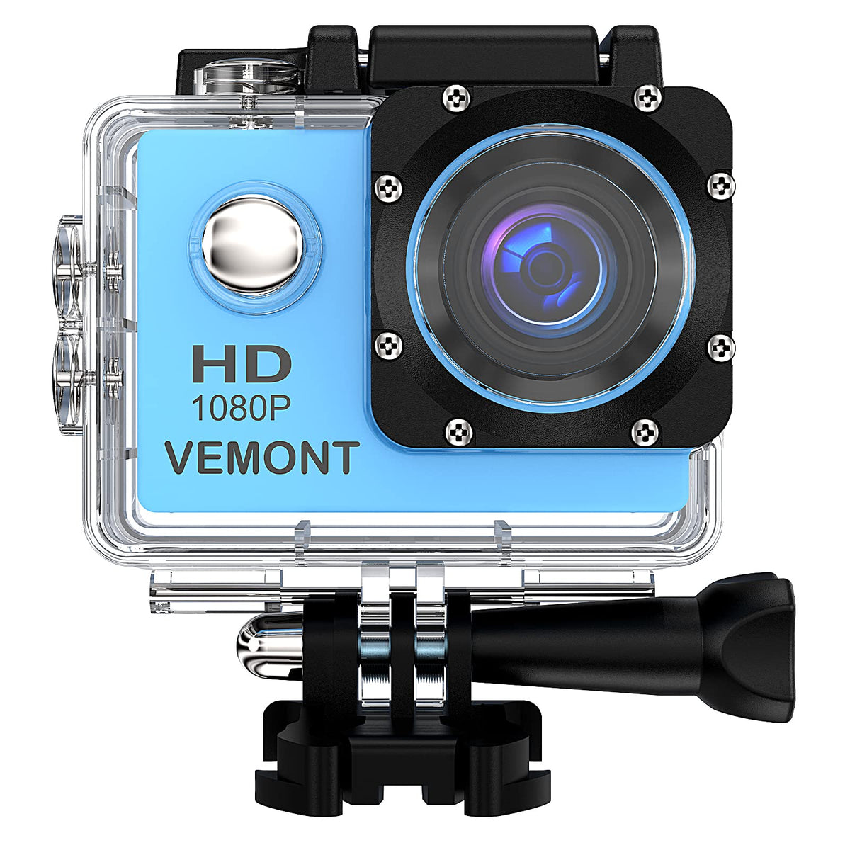 VEMONT action camera recording crisp 1080p wide-angle footage for smooth outdoor clips