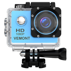 VEMONT action camera recording crisp 1080p wide-angle footage for smooth outdoor clips