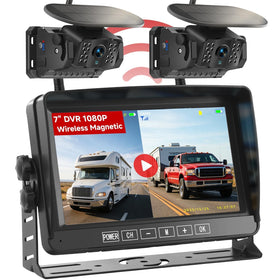 Venluna backup camera on trailer with magnetic mount for fast setup.
