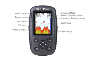 Venterior depth and temperature readouts help monitor water conditions while fishing.
