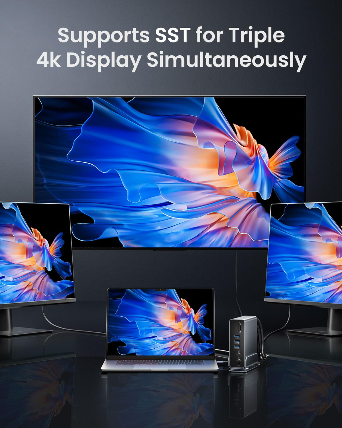 VENTION 4K DisplayPort output for high-resolution secondary display.