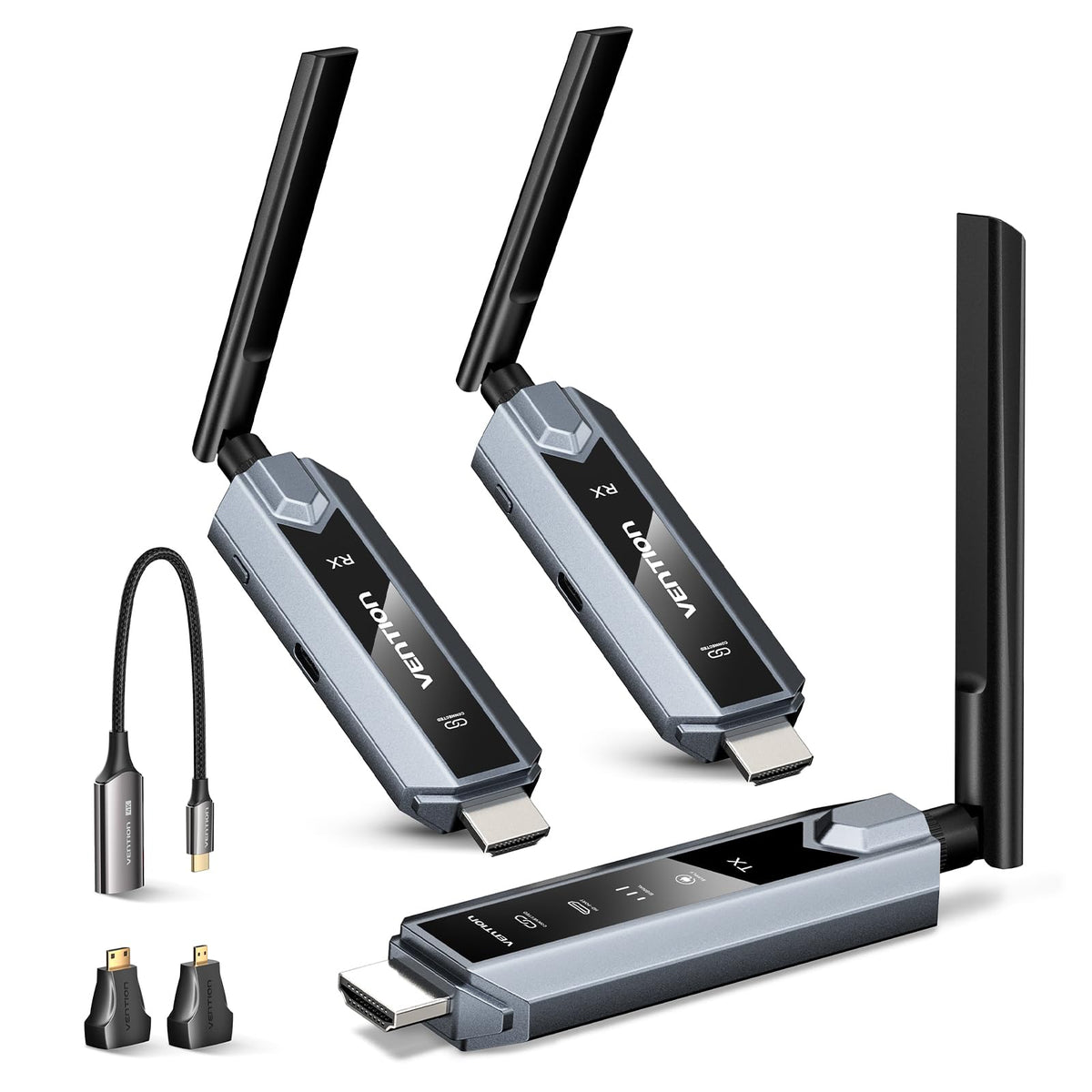VENTION wireless HDMI transmitter with LED display shows status
