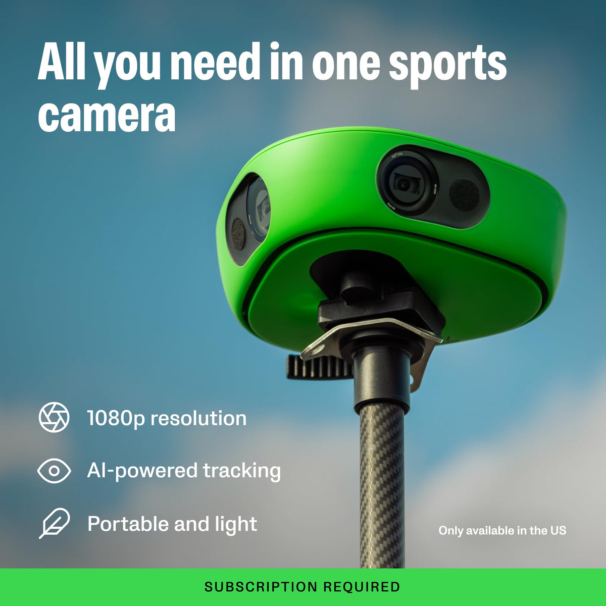VEO Cam 3 AI auto-tracking follows fast action for hands-free filming.