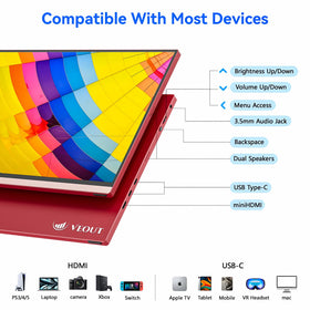 Veout 100% sRGB color accuracy supports vivid visuals for presentations and media.