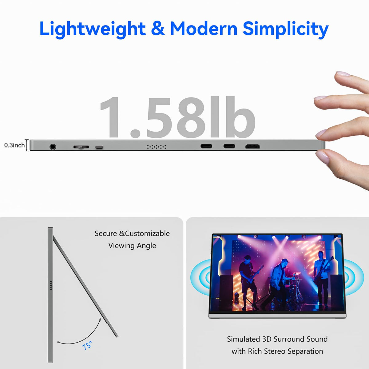 Veout built-in speakers enhance entertainment during movies or video calls.