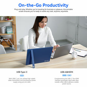 Veout built-in speakers for convenient audio on the go.