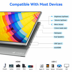Veout ultra-slim build weighs 1.58 pounds for easy carrying.