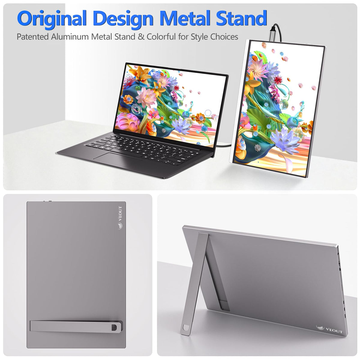 Veout universal USB-C and Mini HDMI connectivity enables plug-and-play compatibility.